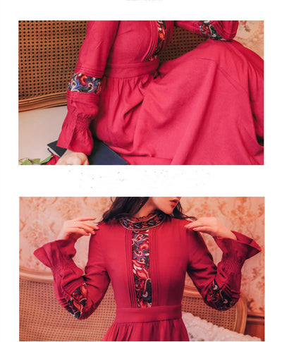 Vestido Retro con Bordados para Mujer - Otoño Invierno - Image 6