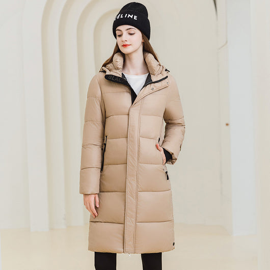 Abrigo Largo de Invierno con Capucha y Bolsillos - Chaqueta de Algodón para Mujer - Image 3