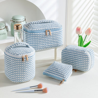 Juego de Bolsas de Viaje para Maquillaje de Franela - Set de 4 Piezas