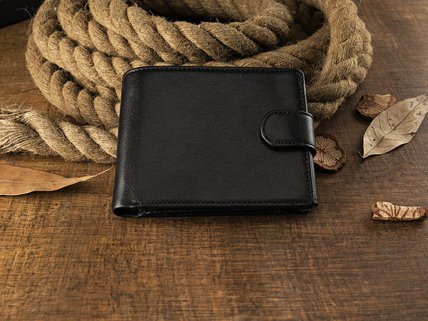Billetera Compacta de Cuero para Hombre con Múltiples Compartimentos