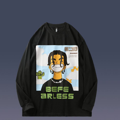 Camiseta Estampada de Manga Larga con Personaje Cartoon - Corte Holgado - Image 9