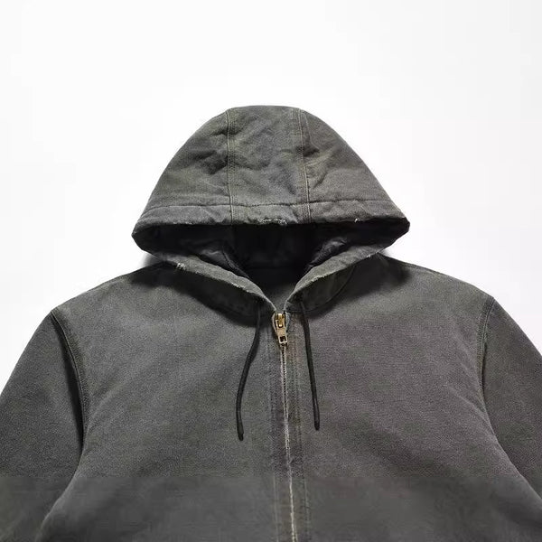 Sudadera Vintage Desgastada con Cordones - Abrigo Holgado Oversize