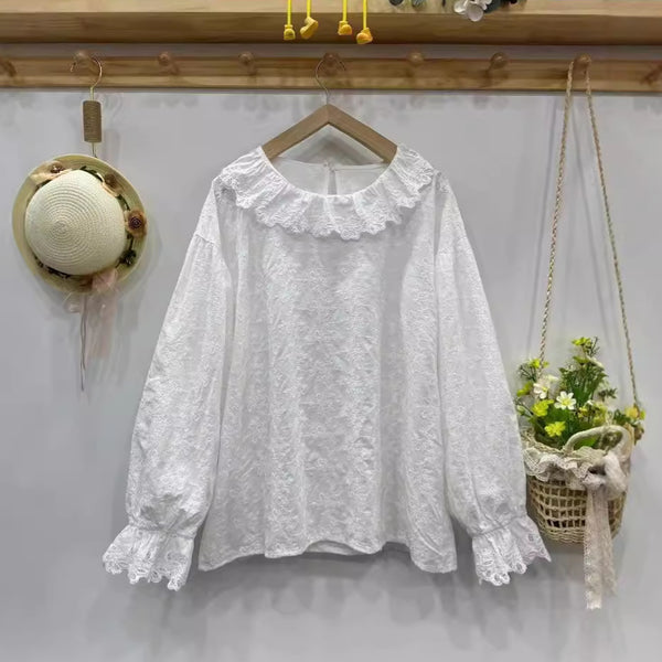 Blusa Suelta Bordada Estilo Artístico - Versátil y Cómoda