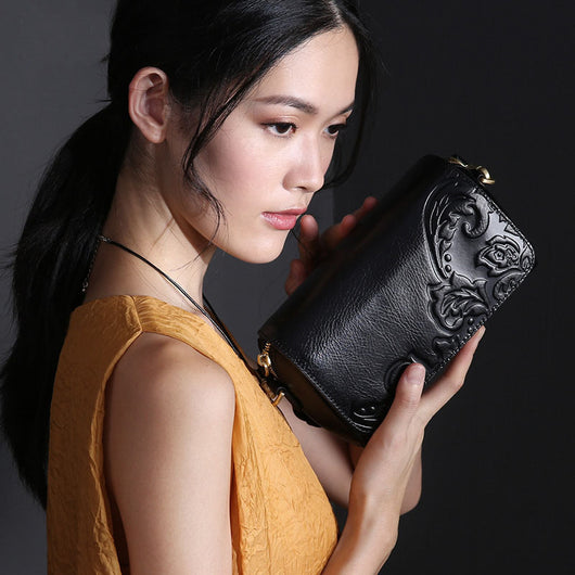 Bolso Mensajero de Cuero Genuino para Mujer