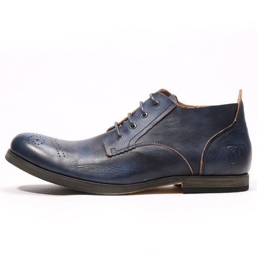 Zapatos Casuales de Cuero Vintage para Hombre con Puntera Redonda Transpirable - Image 11