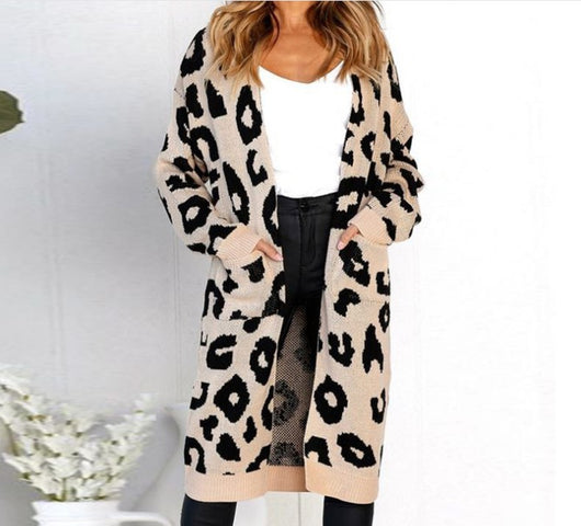 Cardigan de Leopardo para Otoño e Invierno - Suéter Tejido Elegante para Mujer - Image 26