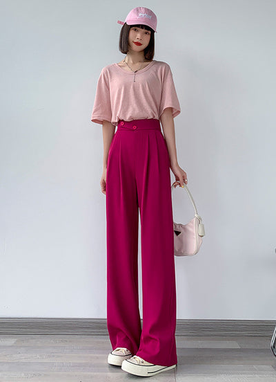 Pantalón Sastre Doble Botonadura Color Pitaya para Mujer - Image 9