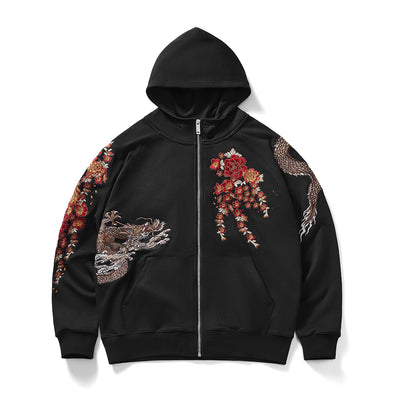 Sudadera con Capucha y Cierre Estilo Urbano - Chaqueta Pesada Bordada - Image 3
