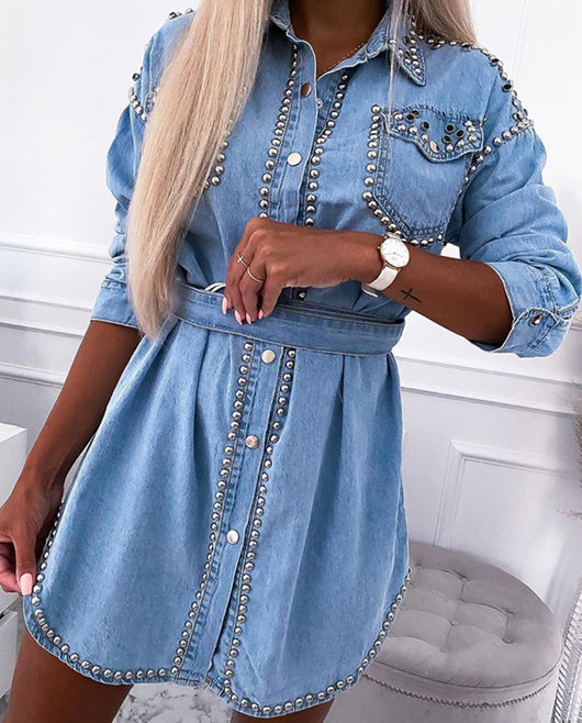 Vestido Vaquero con Tirantes Ajustables - Estilo Europeo y Americano - Image 8