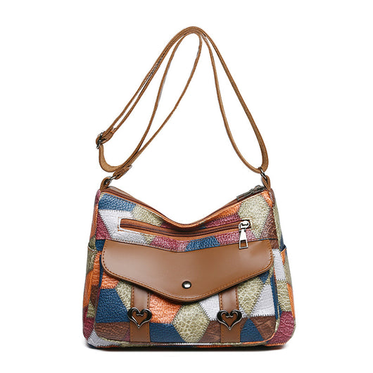 Bolso de Hombro Retro Patchwork Multicolor - Estilo Versátil All-Match - Image 7