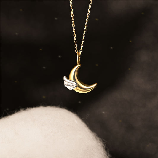 Collar Colgante Luna Plata 925 - Cumple tus Sueños