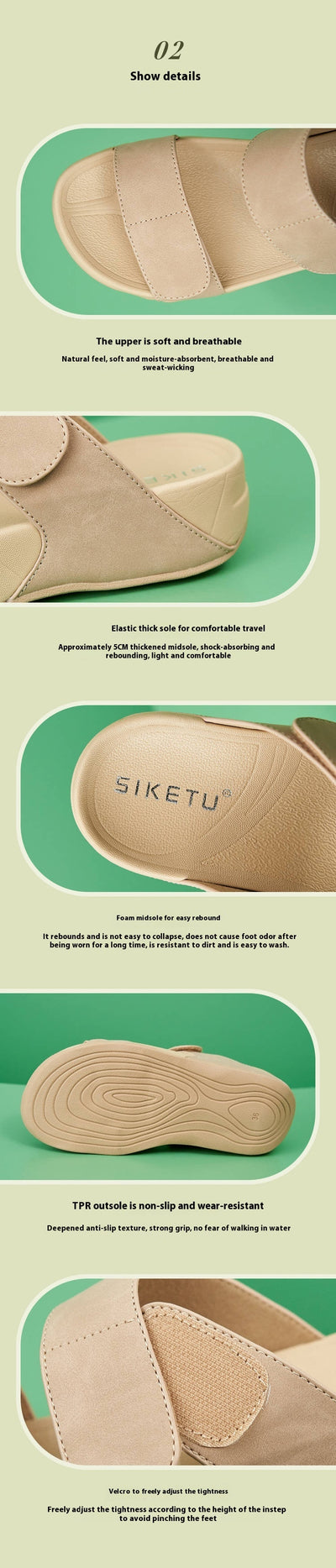 Sandalias Deportivas Cómodas Talla Grande con Plataforma y Elástico - Image 16