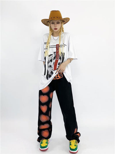 Overol Estampado Love Letter Unisex - Pantalón Recto Holgado - Image 16