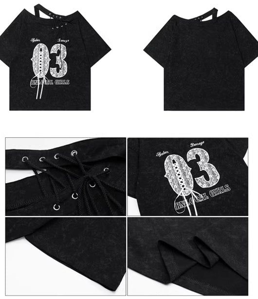 Blusa Hombros Descubiertos con Encaje y Manga Corta Ajustada - Image 12