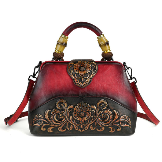 Bolso Crossbody de Cuero con Grabado Retro y Cierre Magnético - Image 8