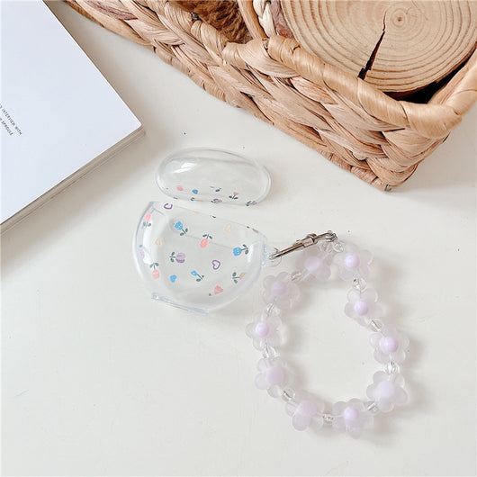 Auriculares Inalámbricos Bluetooth Mariposa Floral con Estuche de Silicona Transparente - Image 7