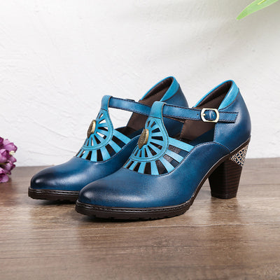 Zapatos de Tacón Alto Puntiagudo con Detalles Calados para Mujer - Image 10