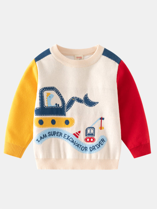 Suéter Infantil Bicolor con Mangas Contrastadas - Estilo Europeo - Image 2