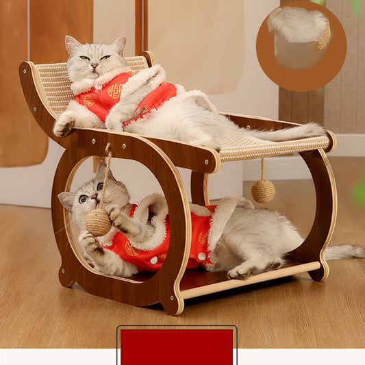 Cama Rascador para Gatos de Madera Sólida y Fibra de Sisal - Image 2