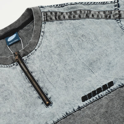 Camisa de Mezclilla Azul Clásica de Manga Corta para Hombre - Image 3