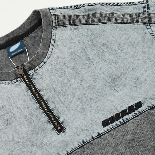 Camisa de Mezclilla Azul Clásica de Manga Corta para Hombre - Image 3