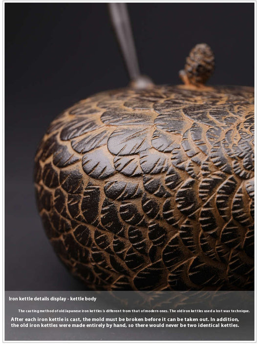 Tetera Artesanal Japonesa de Hierro Fundido con Patrón de Codorniz - Image 15