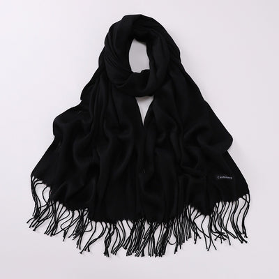 Bufanda Larga de Cashmira Suave - Color Liso para Otoño e Invierno - Image 8