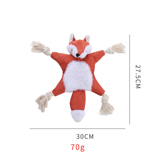 Juguete para Perro Zorro con Sonajero - Juguete Durable sin Relleno para Mascotas