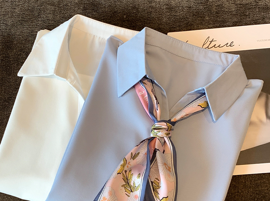Blusa Elegante de Gasa con Escote V y Mangas Cortas - Image 11