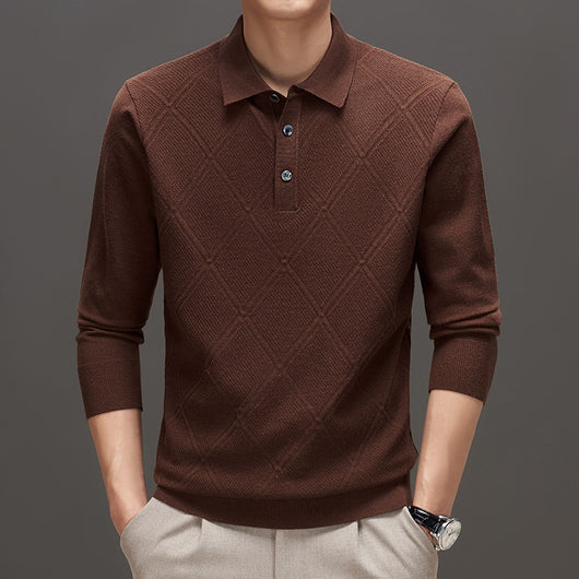 Suéter Tipo Polo de Cuello Alto Manga Larga para Hombre - Image 8