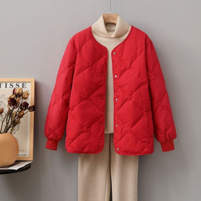 Chaqueta Corta Acolchada con Diseño Rombo para Mujer - Image 12