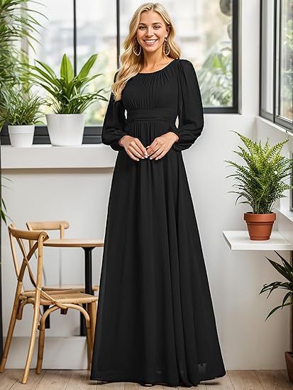Vestido de Noche Largo en Gasa Elegante para Mujer - Image 12