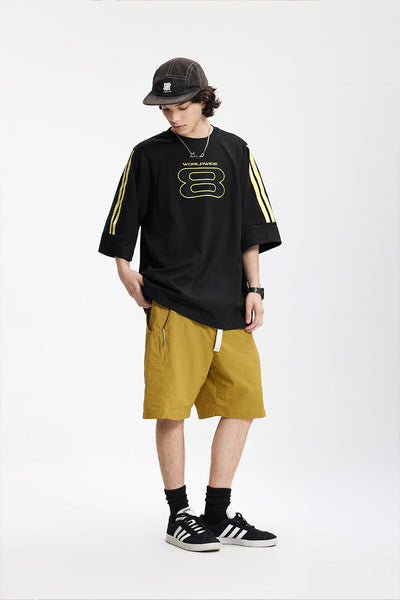 Camiseta Deportiva con Bordado Estilo Americano Oversize Manga Corta - Image 22