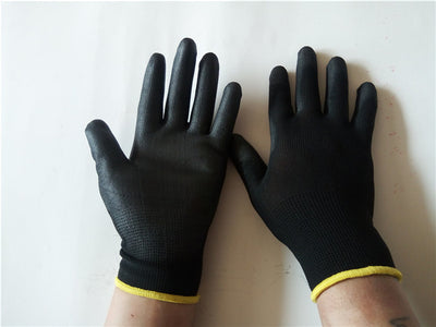 Guantes Negros Recubiertos de Nylon con Palma PU - Image 2