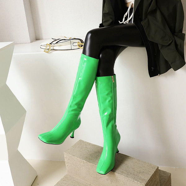 Botas Martin Altas de Punta Cuadrada Talla Grande - Estilo Temperamento