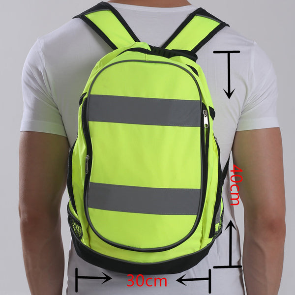 Mochila Reflectante Deportiva de Doble Compartimento para Aventuras Nocturnas