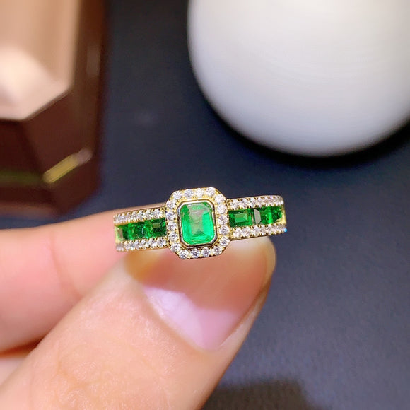 Anillo de Esmeralda Natural Colombiana para Mujer