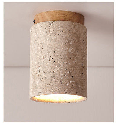 Lámpara de Techo Silenciosa Piedra Cueva Amarilla con Madera - Image 14