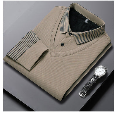 Playera Casual de Negocios con Efecto Dos Piezas y Mangas Rayadas - Image 17