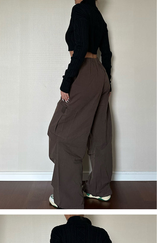 Pantalones Cargo Mujer Bolsillos Sueltos Corte Recto - Image 8