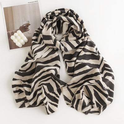 Bufanda de Cachemira Artificial con Estampado Leopardo para Mujer - Image 15