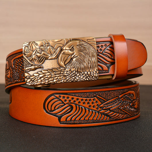 Cinturón para Hombre con Grabado de Alas de Águila - Image 5