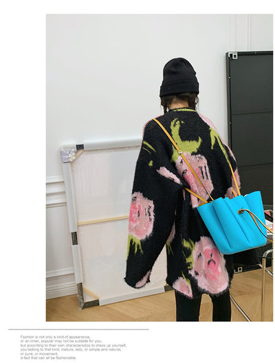 Suéter Tejido Retro Jacquard Largo Invierno - Estilo Relajado - Image 10
