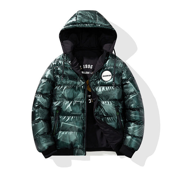 Abrigo Acolchado Grueso para Hombre Talla Grande - Chaqueta de Algodón con Capucha