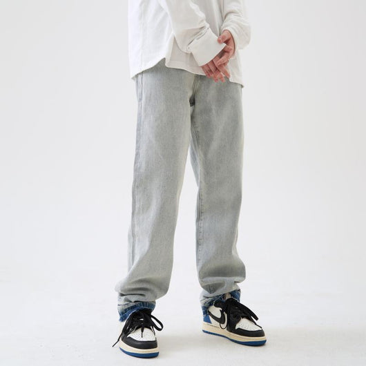 Jeans Hombre Lavado Claro Corte Recto Oversize
