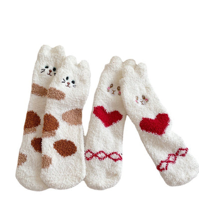 Calcetines Térmicos Japoneses de Tubo Medio con Forro de Coral Fleece para Invierno - Image 31