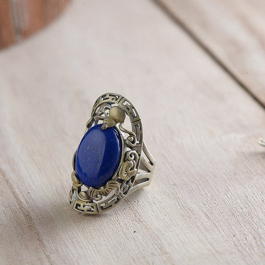 Anillo de Plata 925 Lapislázuli Vintage Artesanal - Image 10