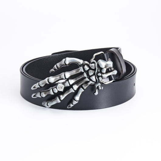 Cinturón de Cuero para Hombre Calavera Cabeza Grande Motociclista - Image 3