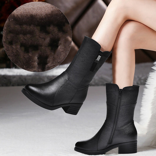 Botas de Montar con Tacón Grueso y Forro de Algodón Cálido - Image 7