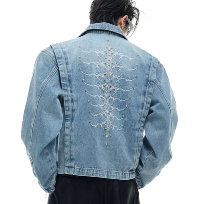 Chaqueta Denim Vintage Lavado Pesado con Remaches Reforzados - Image 4